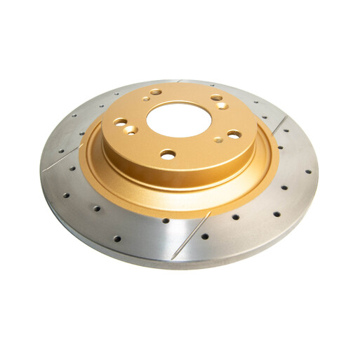 DBA Street Series Gold Cross Drilled & Slotted Brake Rotor (1) DBA483X
