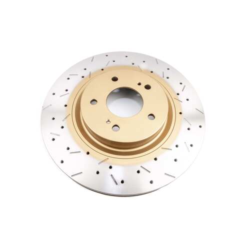 DBA 4000 Series Gold Cross Drilled & Slotted Brake Rotor (1) DBA4928XS