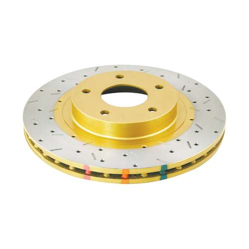 DBA 4000 Series Gold Cross Drilled & Slotted Brake Rotor (1) DBA4954XS