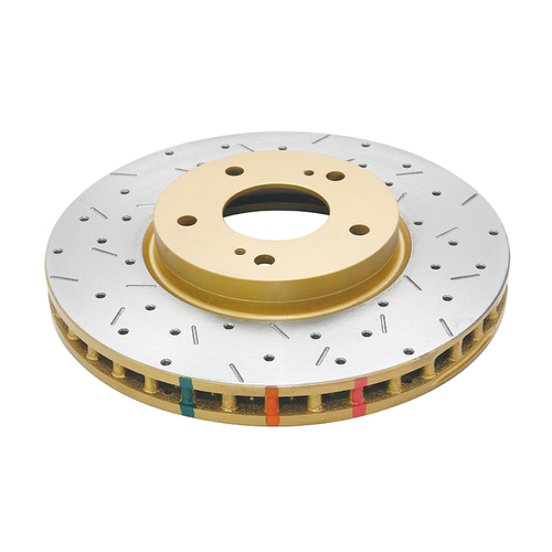 DBA 4000 Series Gold Cross Drilled & Slotted Brake Rotor (1) DBA4963XS