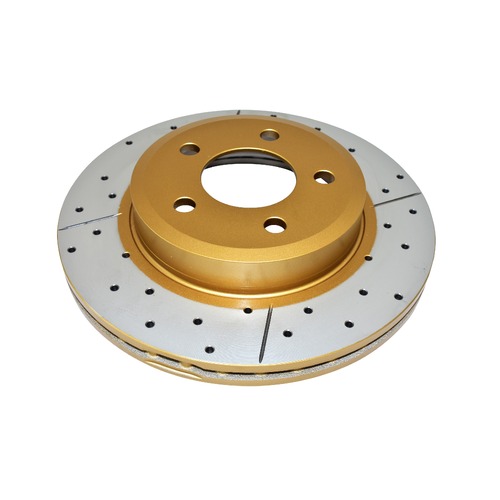 DBA Front Street Series Gold Cross Drilled & Slotted Brake Rotor (1) DBA504X