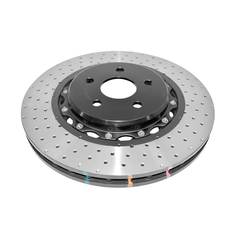 DBA 5000 Series Cross Drilled & Dimpled Fully Assembled 2-piece Black Hat Brake Rotor (1) DBA52030BLKXD
