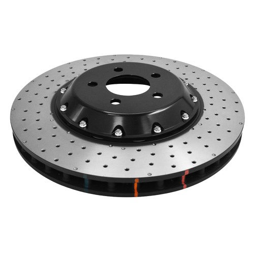 DBA 5000 Series Cross Drilled & Dimpled Fully Assembled 2-piece Black Hat Brake Rotor (1) DBA52166BLKXD