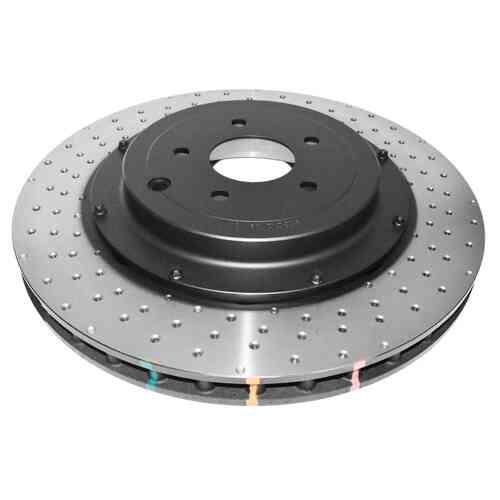 DBA 5000 Series Cross Drilled & Dimpled Fully Assembled 2-piece Black Hat Brake Rotor (1) DBA52321BLKXD