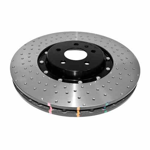 DBA 5000 Series Cross Drilled & Dimpled Fully Assembled 2-piece Black Hat Brake Rotor (1) DBA52774BLKXD