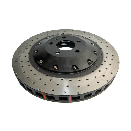 DBA 5000 Series Cross Drilled & Dimpled Fully Assembled 2-piece Black Hat Brake Rotor (1) DBA52778BLKXD