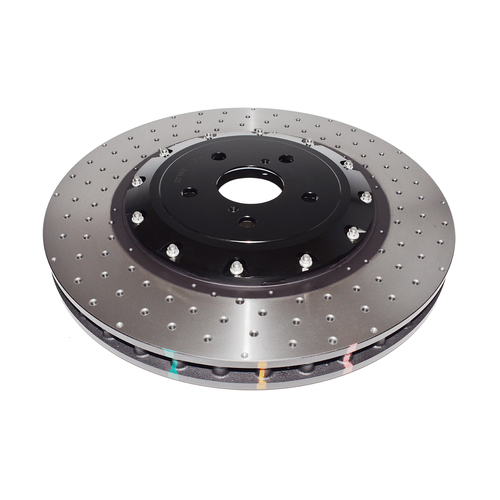 DBA 5000 Series Cross Drilled & Dimpled Fully Assembled 2-piece Black Hat Brake Rotor (1) DBA52788BLKXD