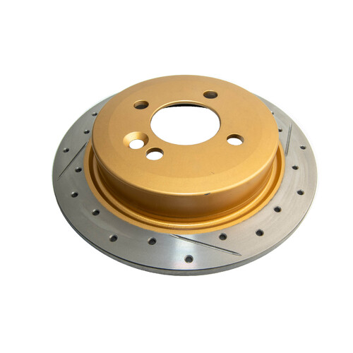 DBA Street Series Gold Cross Drilled & Slotted Brake Rotor (1) DBA543X