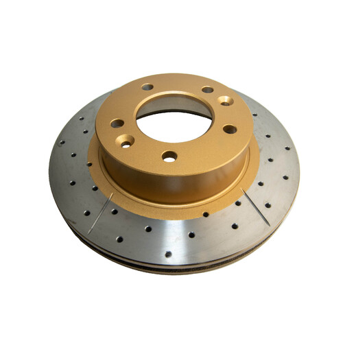 DBA Street Series Gold Cross Drilled & Slotted Brake Rotor (1) DBA636X