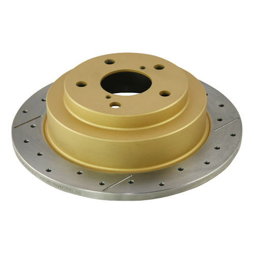 DBA Street Series Gold Cross Drilled & Slotted Brake Rotor (1) DBA644X