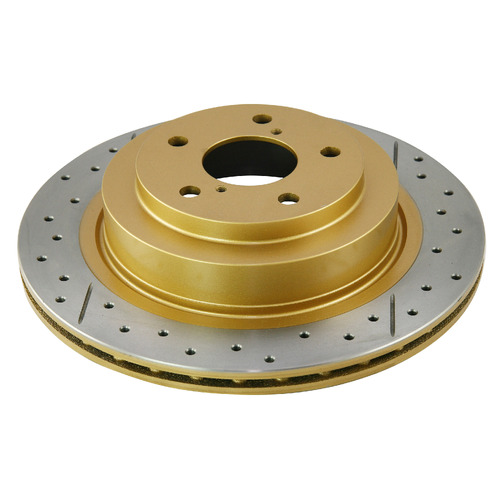 DBA Street Series Gold Cross Drilled & Slotted Brake Rotor (1) DBA653X