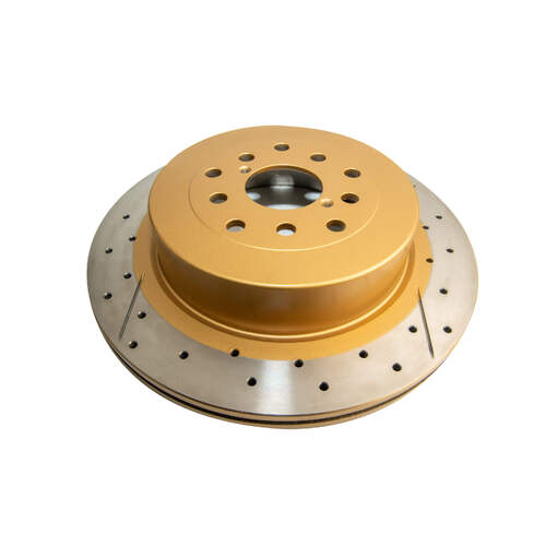 DBA Street Series Gold Cross Drilled & Slotted Brake Rotor (1) DBA655X-10