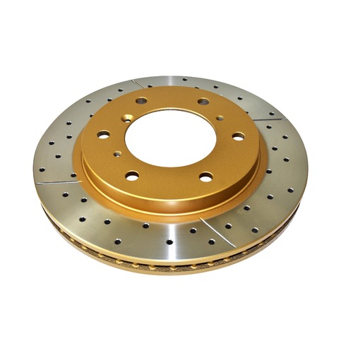 DBA Street Series Gold Cross Drilled & Slotted Brake Rotor (1) DBA660X