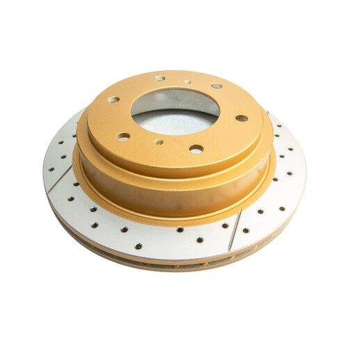 DBA Street Series Gold Cross Drilled & Slotted Brake Rotor (1) DBA661X