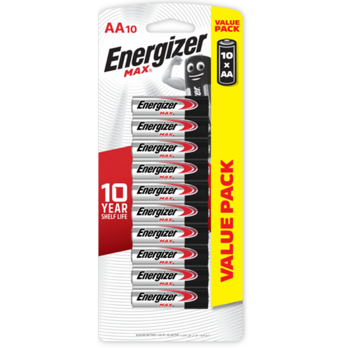 Energizer Max AA Alkaline Batteries 10pk E000029100