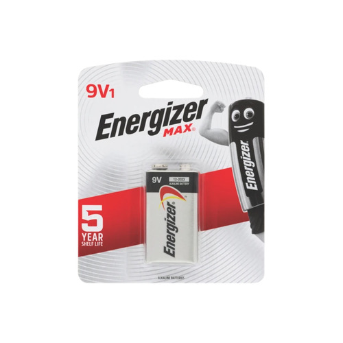 Energizer Max 9V Alkaline Battery 1pk E000035000