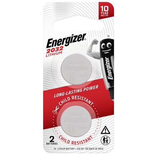 Energizer Lithium Coin Batteries CR2032 2Pk E303803800