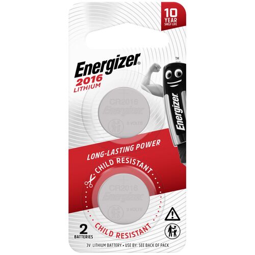 Energizer Lithium Coin Batteries CR2016 2Pk E303805400
