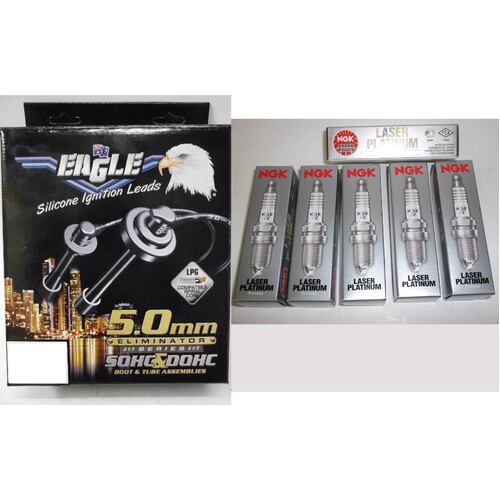 Eagle 5mm Ignition Leads & Ngk Platinum Spark Plugs E56184-BKR6EKPB-11