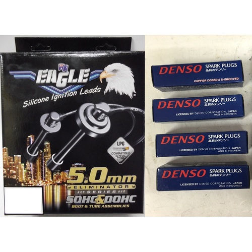 Eagle 5mm Ignition Leads & Denso Spark Plugs E56196-K16TR11