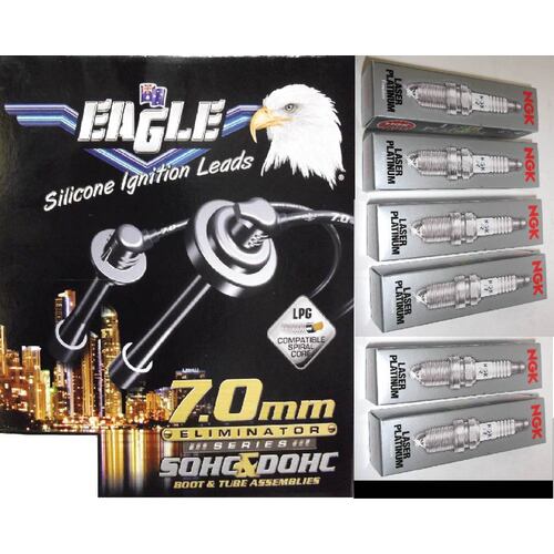 Eagle 7mm Ignition Leads & 6 Ngk Platinum Spark Plugs E76140-PFR6G-11