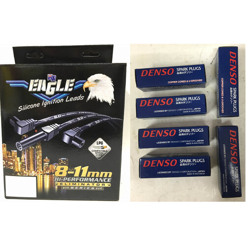 Eagle 8mm Ignition Leads & 6 Denso Spark Plugs E86193-T20EPR-U15