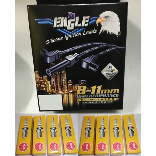  Eagle 8mm Ignition Leads & 8 NGK Spark Plugs E88101 BPR6EF   