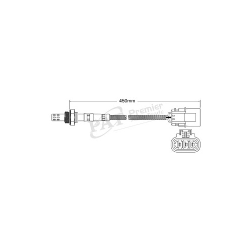 Delphi Pre-cat Converter Oxygen Sensor 3 Wire 450mm Pre-cat Converter EGO-018