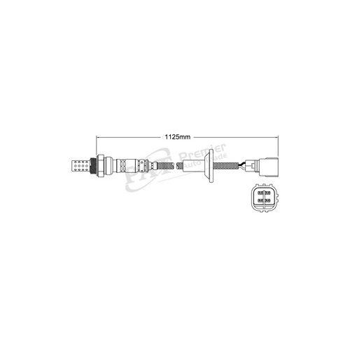 PAT Post-cat Converter Oxygen Sensor 4 Wire 1125mm Post-cat Converter EGO-126