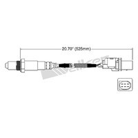 ICON Pre-cat Converter Oxygen Sensor Pre-cat Converter 5 Wire 525mm EGO-512M