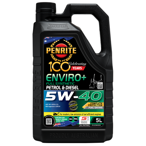 Penrite Enviro+ 5W-40 Full Synthetic Engine Oil - 5L (EPLUS5W40005)