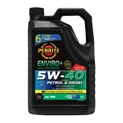 Penrite Enviro+ 5W-40 Synthetic Engine Oil - 6L (EPLUS5W40006)