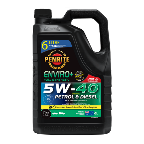 PENRITE  Enviro + Full Synthetic Engine Oil  6L 5w40 EPLUS5W40006  