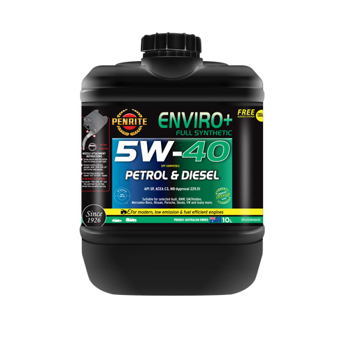 Penrite Enviro+ 5W-40 Full Synthetic Engine Oil - 10L (EPLUS5W40010)