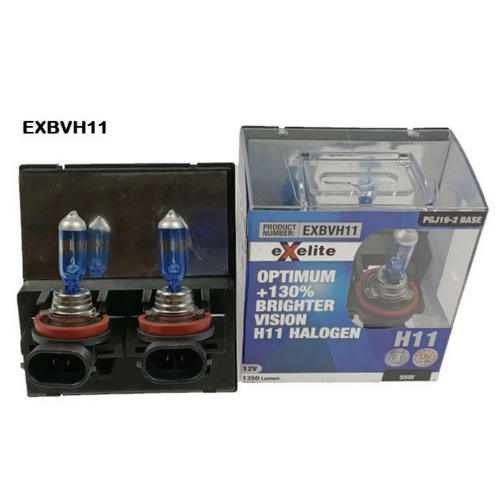 Exelite H11 Halogen Headlight Globes (2 Pack) EXBVH11