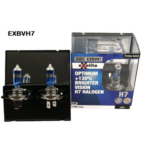 Exelite H7 Halogen Headlight Globes (2 Pack) EXBVH7