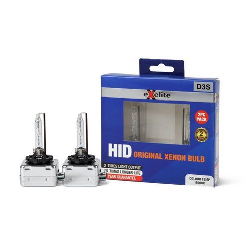 Exelite HID Headlight Globes Xenon 6000K (2Pc) D3S