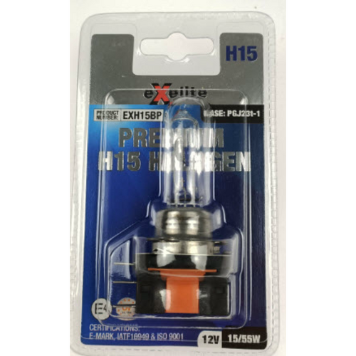 Exelite H15 Halogen Headlight Globe - 12V 15/55W (1Pc) EXH15BP