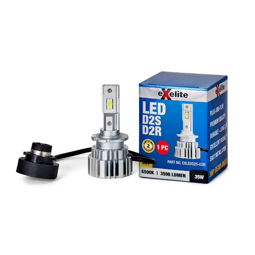 Exelite D2S/D2R HID LED Conversion Globes (2PK) 35W 6500K EXLEDD2S-D2R