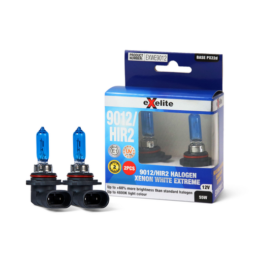 Exelite Halogen Hir2 12V 55W B4 White Extreme (2 Pack) EXWE9012