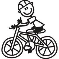 Genuine My Family Sticker - Father on Bike