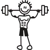 Genuine My Family Sticker - Father Lifting Weights