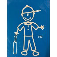 Genuine My Family Sticker - Father with Cricket Bat