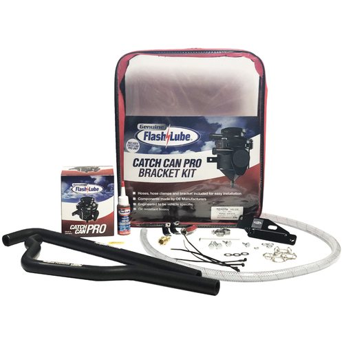Flashlube Oil Catch Can Pro with Vehicle Specific Fitting Kit FCCKT23V suits Toyota Hilux KUN26 3.0L 1KD-FTV WITH VSC