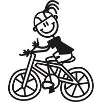 Genuine My Family Sticker - Girl on Bike Bycycle