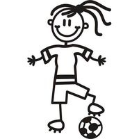 Genuine My Family Sticker - Girl playing Soccer