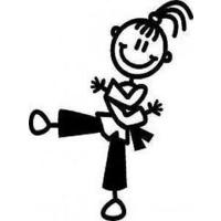 Genuine My Family Sticker - Girl in Martial Arts Gear