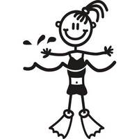 Genuine My Family Sticker - Girl Doing Swimming