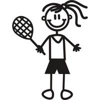 Genuine My Family Sticker - Girl with a Tennis Racquet