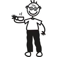 Genuine My Family Sticker - Grandfather with Cup of Tea